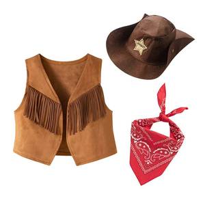 Chaleco de Vaquero del Oeste para Niños MS Kids, con Flecos de Gamuza y Pañuelo Rojo con Diseño Paisley, Disfraz para Halloween, Televisión y Cine - Product Image 5