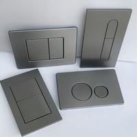 Plaque de chasse d'eau dissimulée en acier inoxydable à double chasse, panneau de toilette mural moderne, vente en gros OEM, toilette murale personnalisée pour hôtel