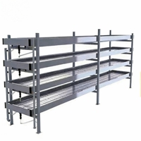 Système de culture hydroponique vertical, table roulante multi-niveaux de grande taille en acier galvanisé à chaud avec revêtement en plastique ABS