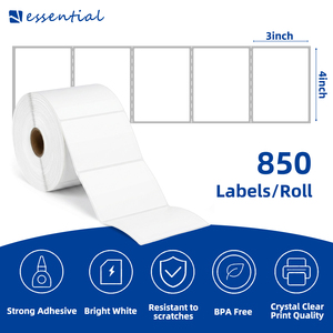 Etiquetas Autoadhesivas Rectangulares de Papel de 3x4 Pulgadas, 850 por Rollo, Adhesivo Fuerte, Compatible con Impresión Térmica - Product Image 1