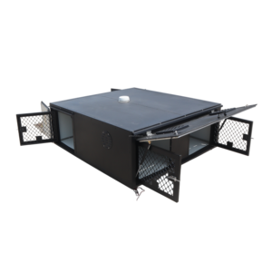 Custom Aluminum Transport Dog Box for Truck with Whale Tail Handle Lock and <b>Window</b> - Product Image 4