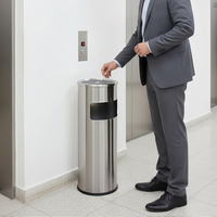 Poubelle ronde commerciale extérieure en acier inoxydable pour centre commercial Cendrier Poubelle
