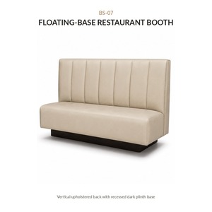 Banquette de restaurant moderne rembourrée BS-07, base flottante, siège en cuir PU, 48Lx24Px36H, ensemble de chaises pour café, 2 places, garantie 3 ans - Product Image 4
