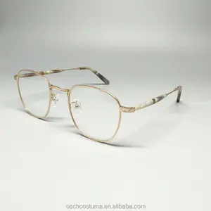 正方形の金属ガラス2色メッキオイル読書眼鏡ダイプレス鋳造高品質光学ガラスブルーライトブロッキング