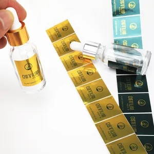 Impression de logo de luxe bouteille d'huile essentielle personnalisée cosmétiques produit de marque privée impression d'autocollants étanches