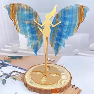 Vente en gros d'ailes d'<span class=keywords><strong>onyx</strong></span> bleu faites à la main en cristal naturel ailes de papillon en cristal sculptées pour la décoration intérieure - Product Image 6
