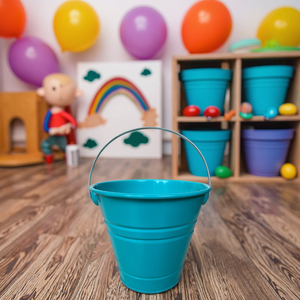 Màu xanh màu 1.5L kim loại thùng kỳ nghỉ bên xô cho trẻ em - Product Image 3