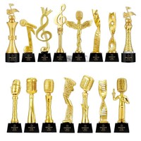 Trophée en cristal blanc musical avec logo personnalisable par gravure et sablage pour plaques de concours de piano