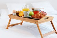 Plateau de service personnalisé pour le petit-déjeuner, à utiliser comme table TV, plateau pour ordinateur portable, plateau à collation, plateau de lit de grande taille, support de table avec pieds pliants
