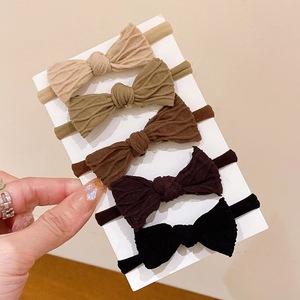 Lazo para el pelo de tela elástica para mujer, diadema informal, lazo jacquard de color aleatorio, hecho a mano - Product Image 1