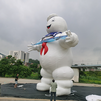 Ballon gonflable Stay Puft Marshmallow Man Ghostbusters, publicité personnalisée de dessin animé avec ventilateur intégré pour les décorations d'Halloween