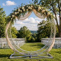 Arco de aleación de aluminio curvado personalizado, soporte para iluminación de escenario, marco de fondo para bodas, eventos y exposiciones, diseño modular portátil