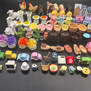 Terrario de juguete para jardín, casa de muñecas, pantalla, coche en miniatura, pez, barco, planta, puente, casa, pollo, granja, Animal, cesta, jarrón, TV, <span class=keywords><strong>teléfono</strong></span> - Product Image 1