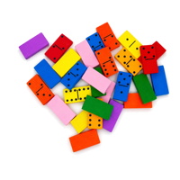 Tuiles de dominos miniatures en bois de pin colorées 30x15x5mm, pièces de jeu numérotées en gros pour l'apprentissage préscolaire et les jeux de voyage