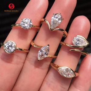 منتجات رائجة 2025 خاتم ألماس ذهبي عيار 10 و14 و18 قيراط مخصص مع شهادة IGI خاتم ألماس مختبري CVD HPHT للزفاف والهدايا - Product Image 3