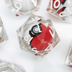Juego de Dados Personalizados al por Mayor con Núcleo Líquido de Pokémon para Juegos de Rol de Mesa, Dados Hechos a Mano con Rotación de Poké Ball, Regalo de 7 Piezas - Product Image 5