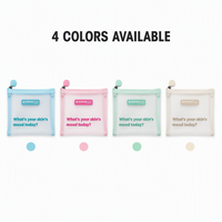 Pochette de maquillage personnalisée en nylon transparent avec logo en silicone, organisateur en maille filet, fermeture éclair, pour cosmétiques