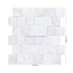 Mosaïques en marbre blanc Volakas et mosaïques en pierre 3D pour comptoir d'îlot et mur de <span class=keywords><strong>fond</strong></span> de toilettes - Product Image 2