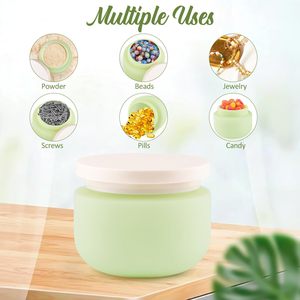 Yellow Green 100/200 Face Makeup Remover Cream Matte Skin Care Cosmetic <b>Jar</b> Soft Touch Wide Mouth Sealed Aluminum <b>Lid</b> - Product Image 6