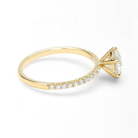 Anillo de Compromiso y Boda Gemnel de Oro de 14k con Banda de Diamantes de 1 Quilate para Mujer
