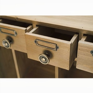 Armario de pared de madera maciza estilo nórdico con cajones y ganchos, almacenamiento de cocina, tipo montado en la pared, diseño multifuncional - Product Image 4