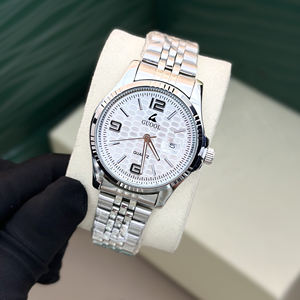 Nouvelle montre pour homme 2026, style business de luxe, 40 mm, acier inoxydable argenté, mouvement à quartz, horloge avec affichage de la semaine, étanche, montre VA VOOM pour homme - Product Image 3