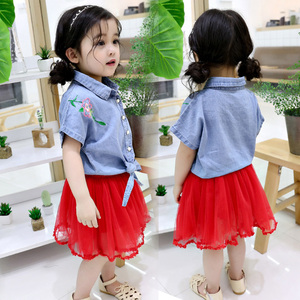 Artículos Más Vendidos, Conjunto de 2 Piezas de Verano, Ropa para Niñas, Camisetas para Bebés, Vestido Vaquero para Niños, de Distribuidor de Indonesia - Product Image 3