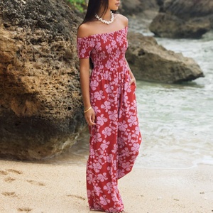 Mono de Verano Estilo Bohemio Informal Estampado para Mujer, Ropa de Playa, Mono de Rayón con Estampado Personalizado - Product Image 2
