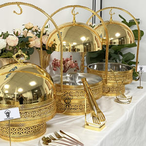 2025 Hotel Equipamento De Luxo De Aço Inoxidável Chafing Dish Dome 8L Aquecedor De Alimentos para Golden Buffet Catering Premium Fornecedores - Product Image 5