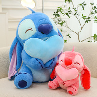 Boneka Stitch Plushie, Boneka Penghilang Stres & Bantal, Hadiah Anak Unisex, Dapat Dicuci, Grosir