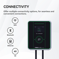 Nouveau chargeur EV domestique et public Tpson à double prise contrôlé par application, monophasé, 7kW/11kW/22kW 32A, mural, prise Type 2/GBT, IP65
