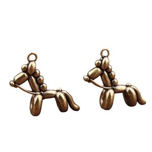 Brass <b>Balloon</b> Dog Pendant Animal Shape Themed Charm Jewelry Accessory DIY Necklace Bracelet Decorative Unisex Fashion Pendant - Product Image 5