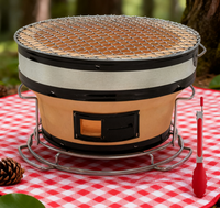 Barbecue portable japonais Hibachi Yakitori Mini gril rond de table en acier au carbone