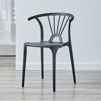 Chaises de salle à manger empilables modernes et abordables en plastique, design compact avec dossier, pour salle à manger