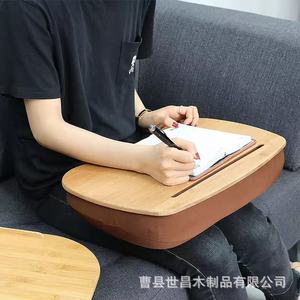 Wooden Laptop Tray With Pillow Support Portable <b>Tablet</b> <b>Stand</b> <b>For</b> Sofa Use - Product Image 2
