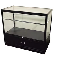 Vitrine en verre avec cadre en aluminium gris pour bijouterie, vitrine de magasin, vitrine de centre commercial