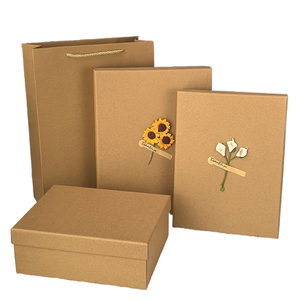 Eco-Friendly Kraft Paper Rigid Gift Box Square Box Design Matt <b>Lamination</b> Custom Design Handmade Art Sticker Top Bottom Lid - Product Image 1
