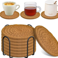 Ensembles de dessous de plat réutilisables en corde de coton tressée, de style moderne et international, pour bols, casseroles et assiettes, pour usage domestique