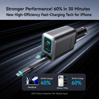 Chargeur de voiture rétractable haute puissance 129W à moule privé, 4 ports, charge rapide 3.0A, câble double 80cm, PPS PD 45W pour téléphone
