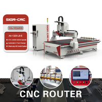 Machine à travailler le bois à haute configuration Routeur CNC ATC A4-1325-L8-E pour le traitement des feuilles de MDF et des meubles de porte