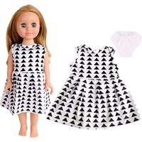 Robe de poupée MSYO personnalisée en noir et blanc, 18 pouces, vêtements faits à la main, lavables, commandes en gros