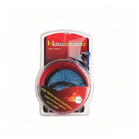 Kit Kabel Audio Mobil HTS-302 untuk Subwoofer dan Power Amplifier dengan Konektor RCA, Selubung PVC, dan Pelindung Foil & Braid