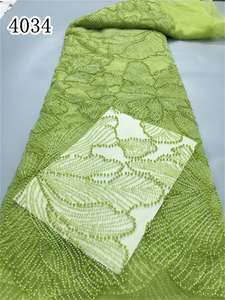 Tessuto di Lusso 4034 di Alta Qualità, Pizzo 3D con Perle per Abiti da Cerimonia Asoebi Aso Oke, Tessuto Francese per Abiti da Donna, Bianco, per Cucire, per Compleanni, Spedizione Mondiale - Product Image 3