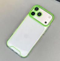 Funda Transparente de TPU con Luz Nocturna Luminosa para 12-18 Pro Max, Marco Fluorescente, Anillo de Luz Antigolpes, Cubierta Protectora