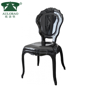 Sillas de plástico negro tallado para salón de banquetes de nuevo diseño para eventos bodas - Product Image 6