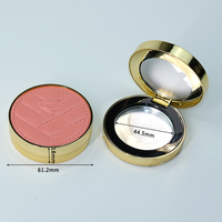 Boîte à maquillage magnétique ronde vide de 6 g, boîte cosmétique de luxe en cuir texturé rose pour fard à joues, fard à paupières et poudre, emballage personnalisé