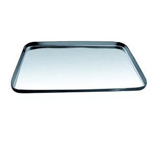 Bandeja rectangular de acero inoxidable para servir, metal ecológico de la mejor calidad para el hogar y el restaurante con fines decorativos - Product Image 1