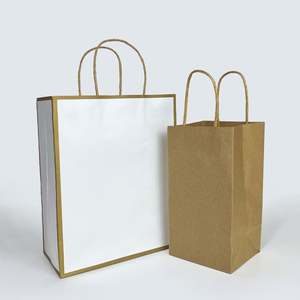 Sac en papier kraft réutilisable biodégradable de grande taille avec poignée torsadée, logo personnalisé, emballage à emporter pour la restauration rapide, pizza, lait, sucre - Product Image 4