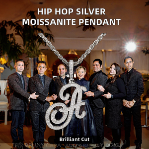 Joyería Hip Hop Personalizada al por Mayor, Chapada en Oro Rosa, Plata de Ley 925, 1 Hilera de Moissanita VVS, Corte Brillante, Engaste de Garra, Colgante - Product Image 2