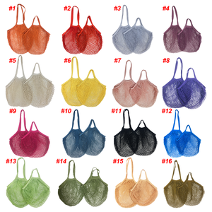Bán buôn tái sử dụng hàng tạp hóa mua sắm túi lưới cho nông dân thị trường nhỏ bông lưới túi trong kho tùy chỉnh lưới Tote Túi - Product Image 2